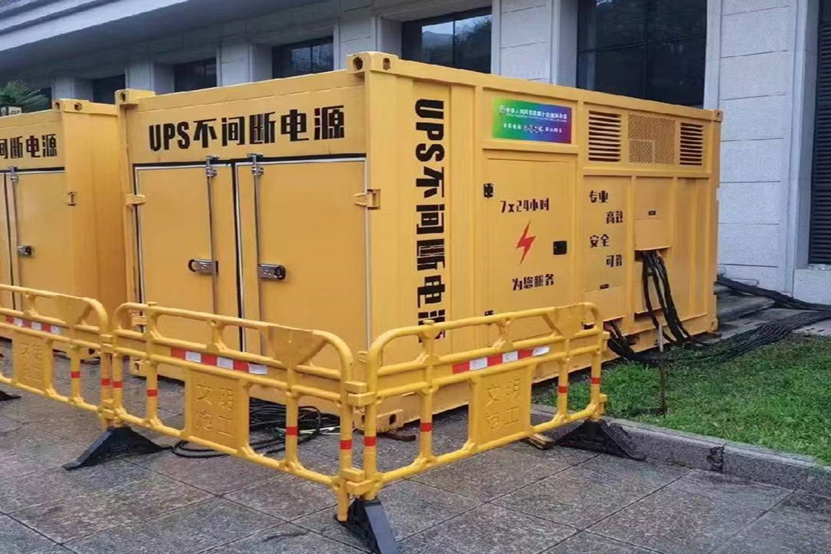 长海发电机租赁施工现场