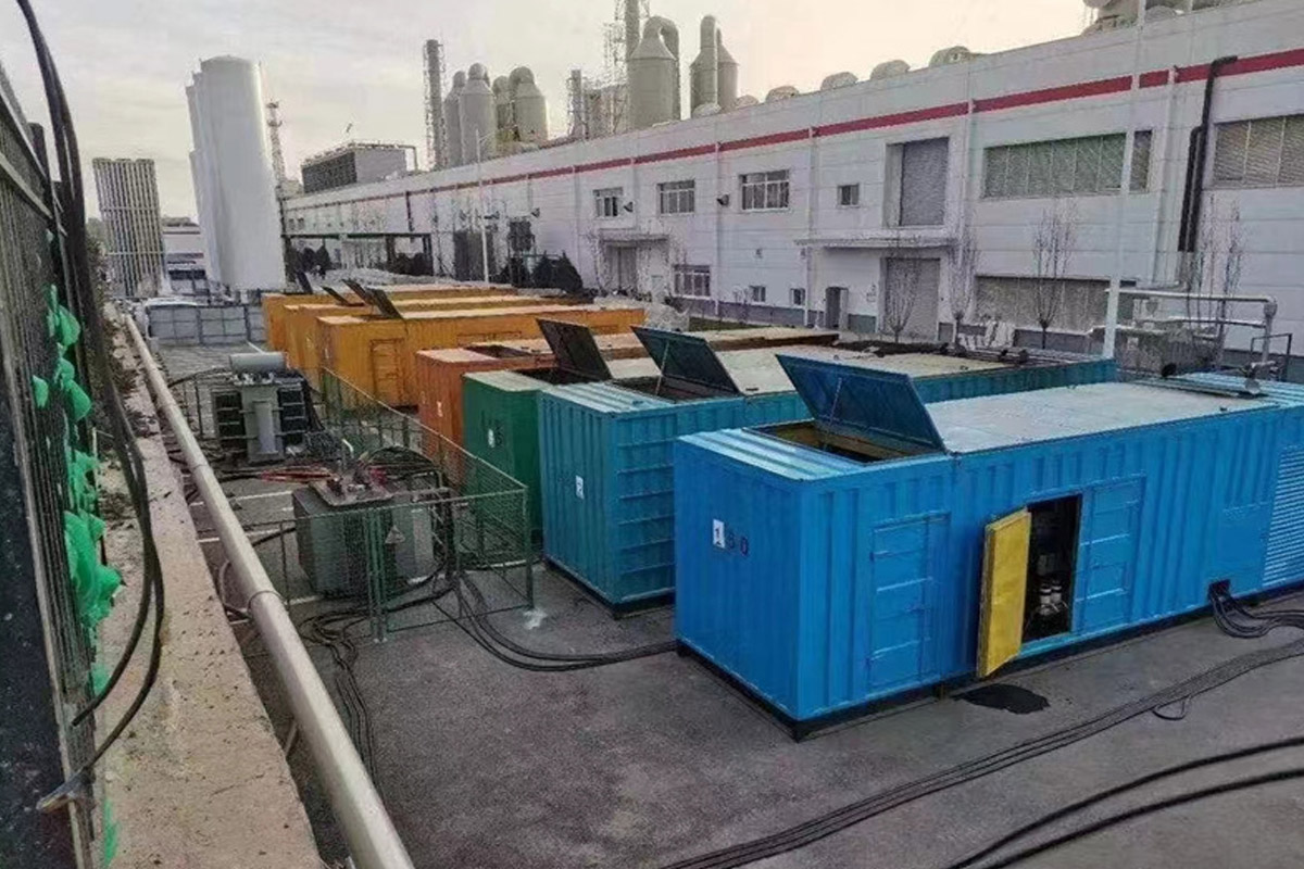 长海发电机租赁施工现场
